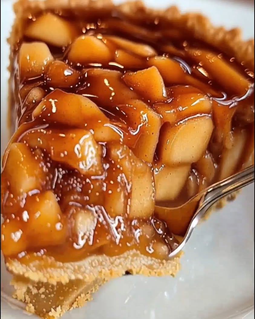 Tender apples warm cozy spices and a rich buttery caramel glaze that sinks into every bite—simple nostalgic and tota