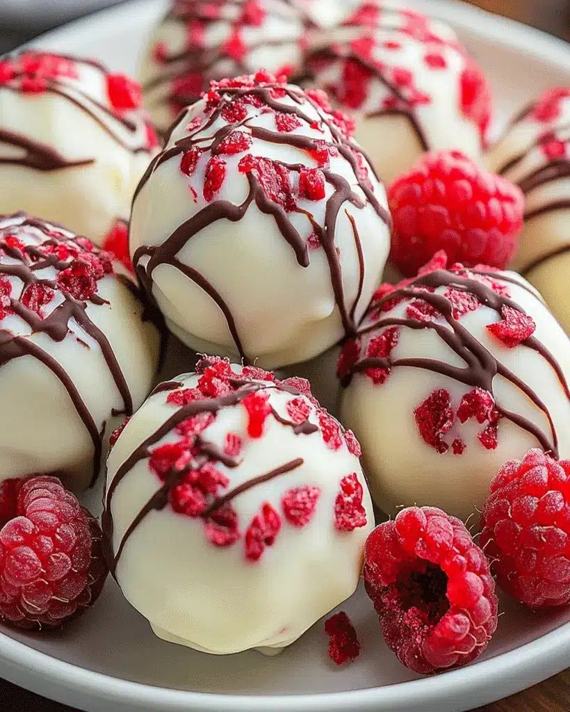 White Chocolate Raspberry Cheesecake Balls