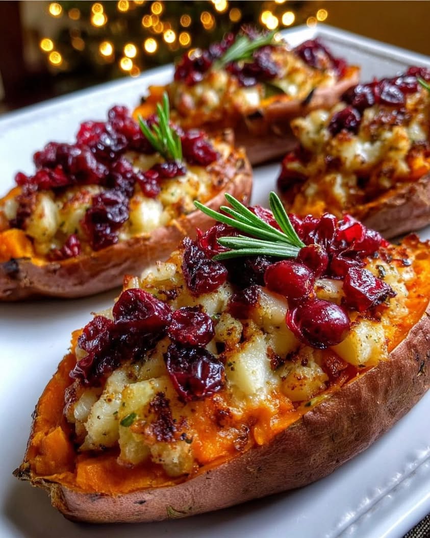 Cranberry Apple Twice-Baked Sweet Potatoes: A Festive Holiday Side Dish