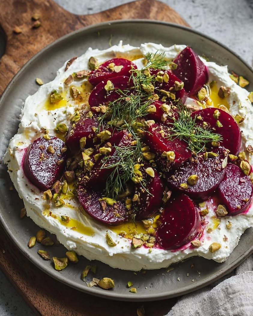 The Best Creamy Whipped Feta with Marinated Beets & Pistachio Crunch