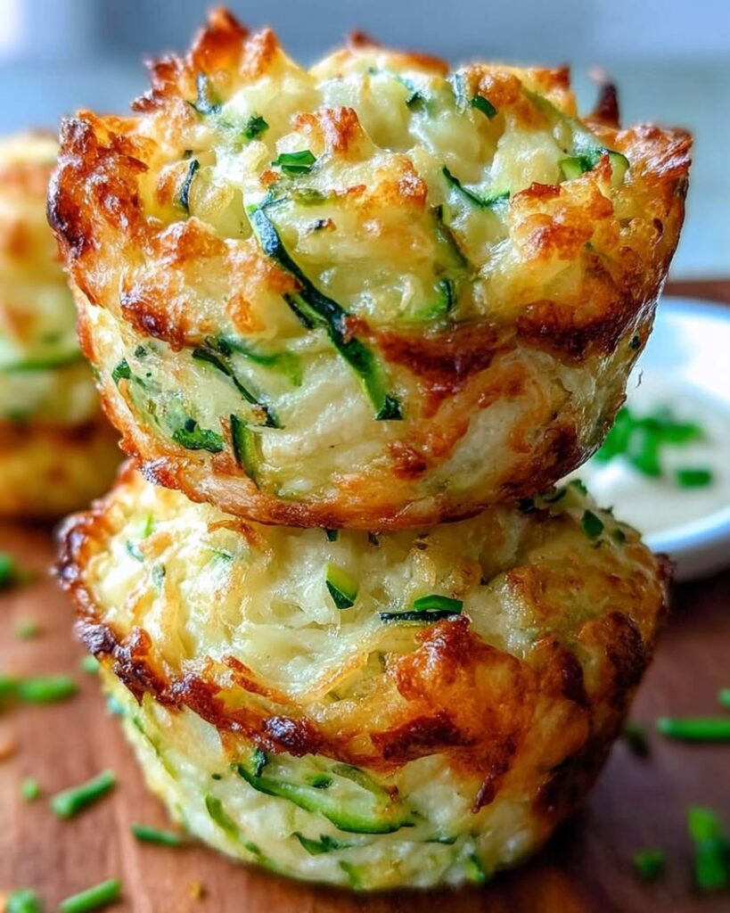 Crispy Parmesan Zucchini Potato Muffins