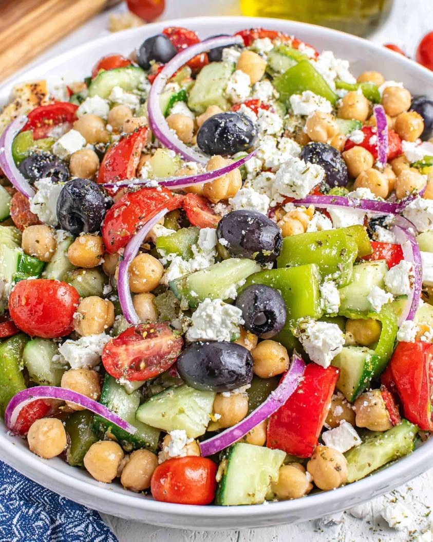 Easy Greek Chickpea Salad No Cook Meal