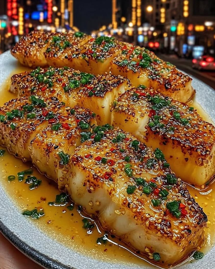 Garlic Butter Cod Strips with Sweet Chili Lime Sauce