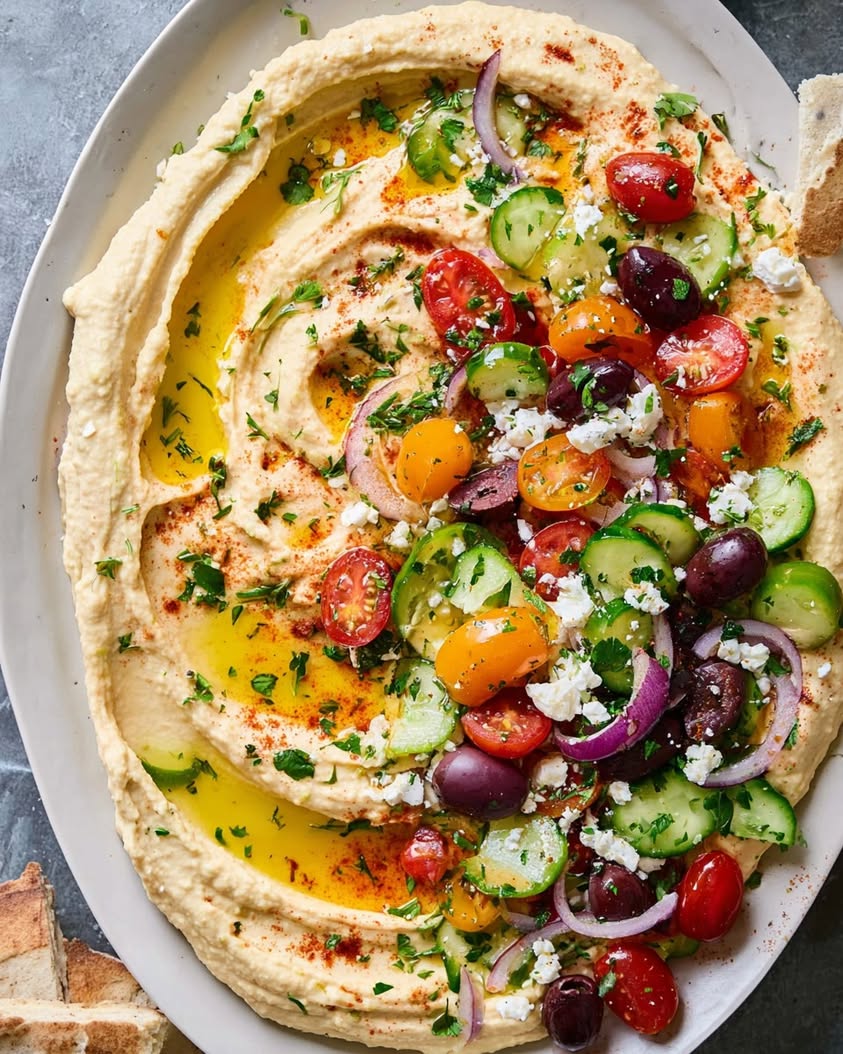 Greek Loaded Hummus: A Vibrant Mediterranean Appetizer Recipe