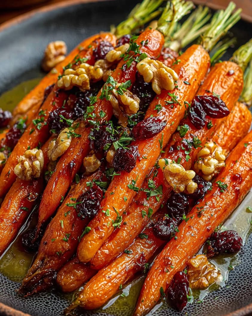 Honey Roasted Carrots with Cherries and Walnuts: A Sweet Side Dish