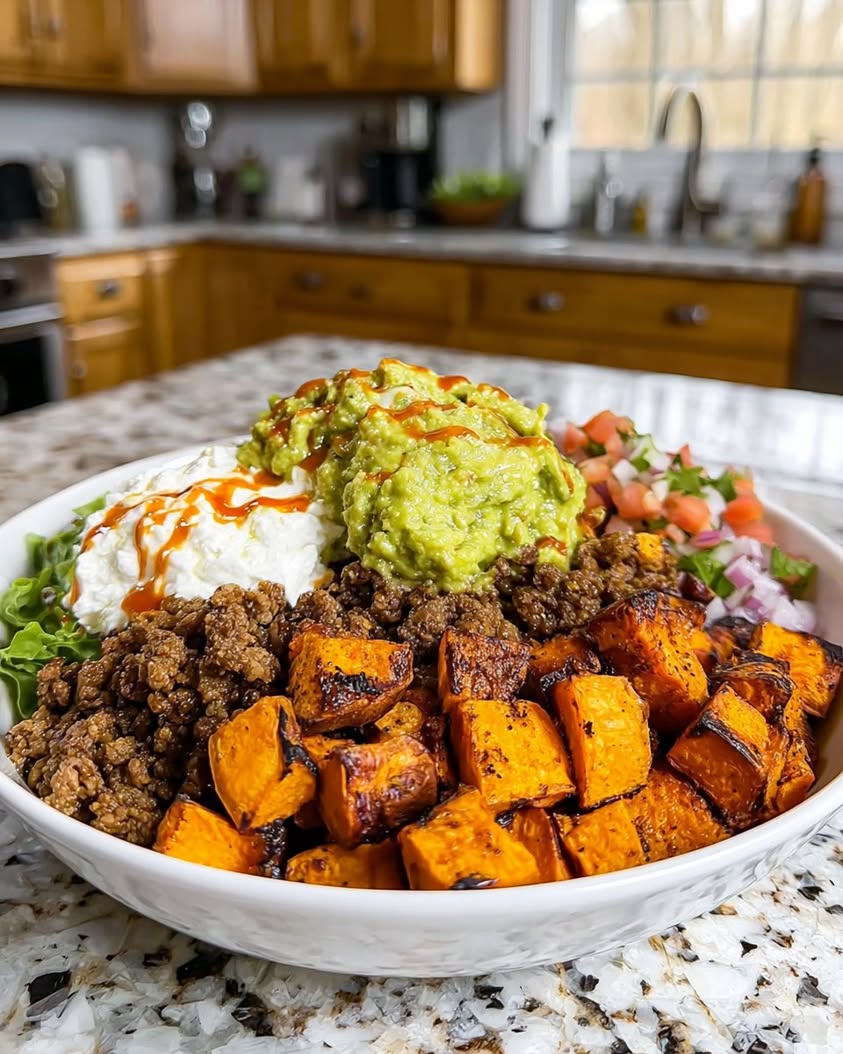 Hot Honey Taco Sweet Potato Bowl Recipe for a Healthy Weeknight Dinner
