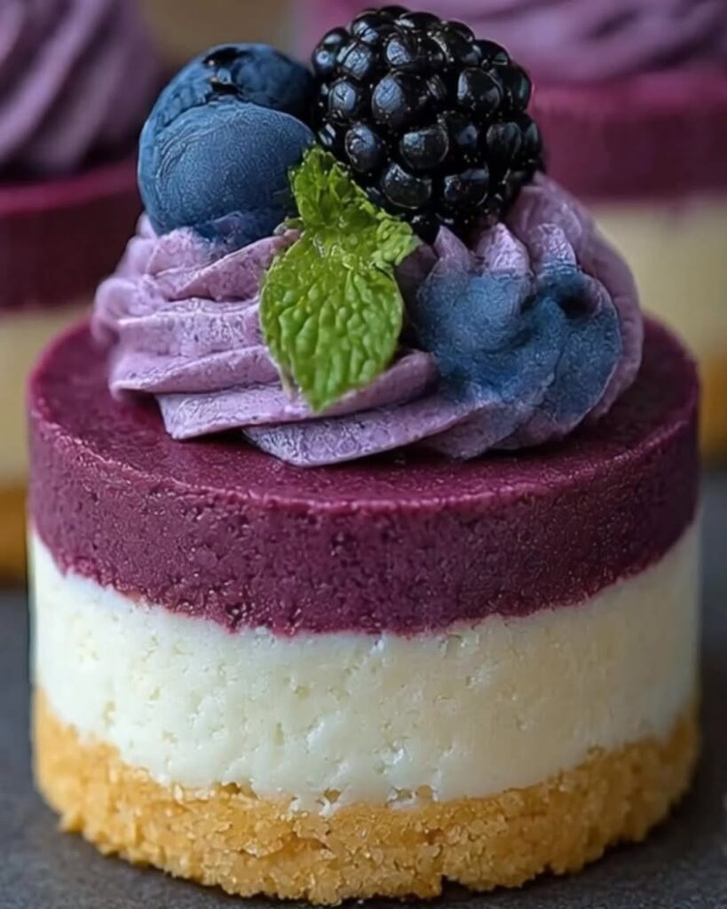 Irresistible Mini White Chocolate Blueberry Cheesecake