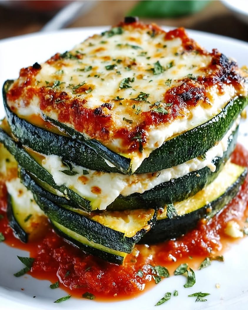 Layered Zucchini Ricotta Melts: A Cheesy Baked Marinara Recipe