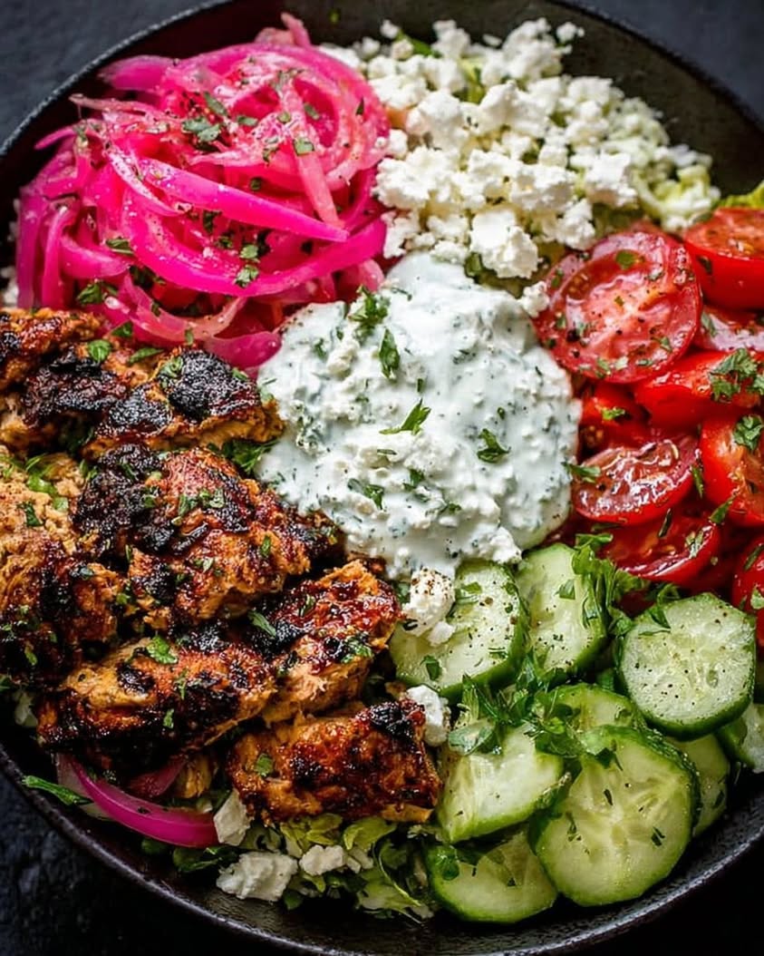Loaded Mediterranean Chicken Power Bowl: Tzatziki & Feta Bliss