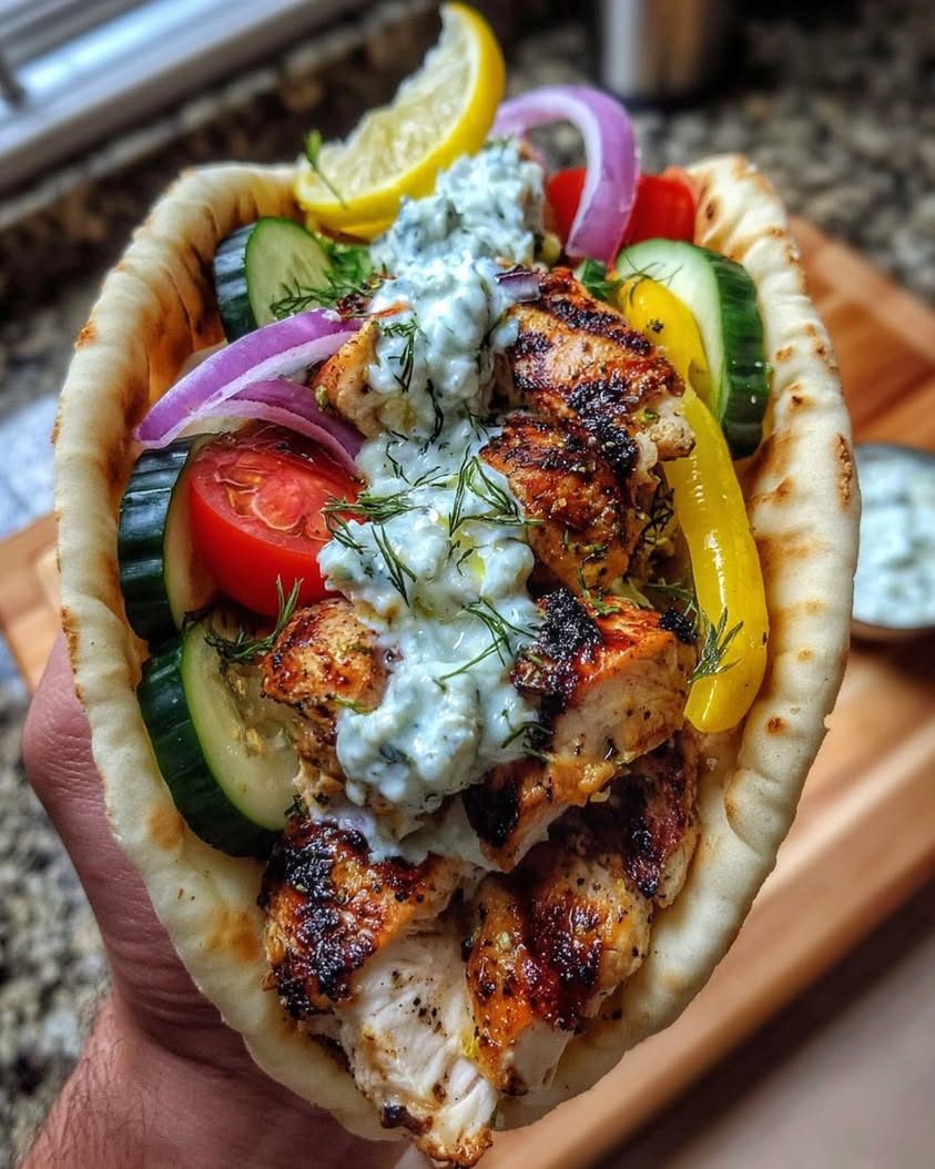 Mediterranean Chicken Gyros with Creamy Feta Tzatziki: A Flavorful Weeknight Dinner