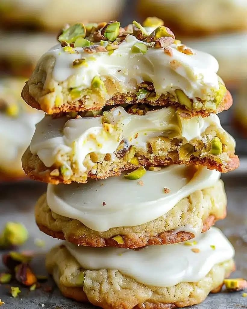 Pistachio White Chocolate Cookies 🍪💚 Buttery bakery style cookies with crisp edges chewy centers roasted pistachios