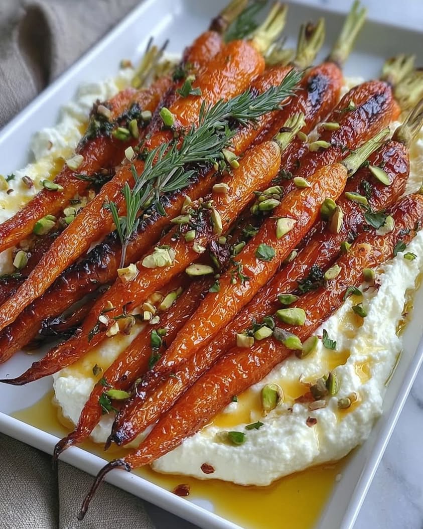 Roasted Carrots with Whipped Ricotta and Hot Honey