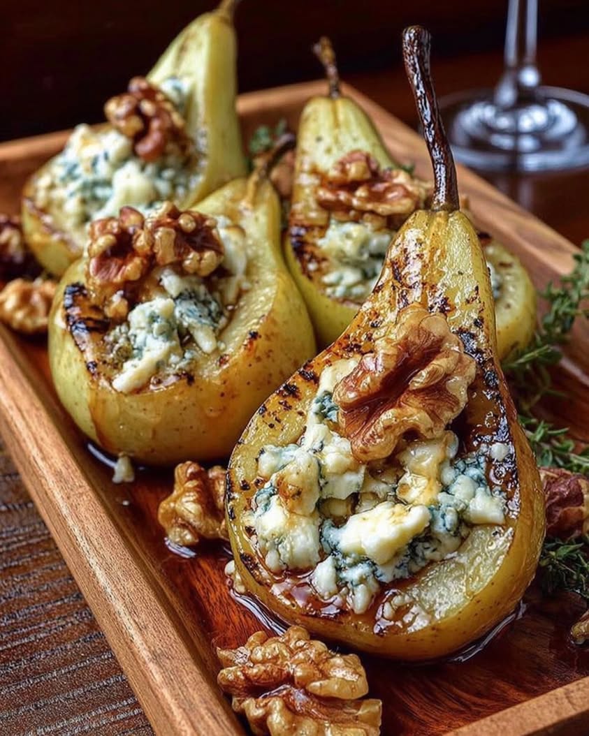 Roasted Pears with Blue Cheese and Walnuts