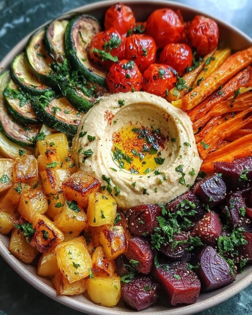 Roasted Veggie and Hummus Bowl