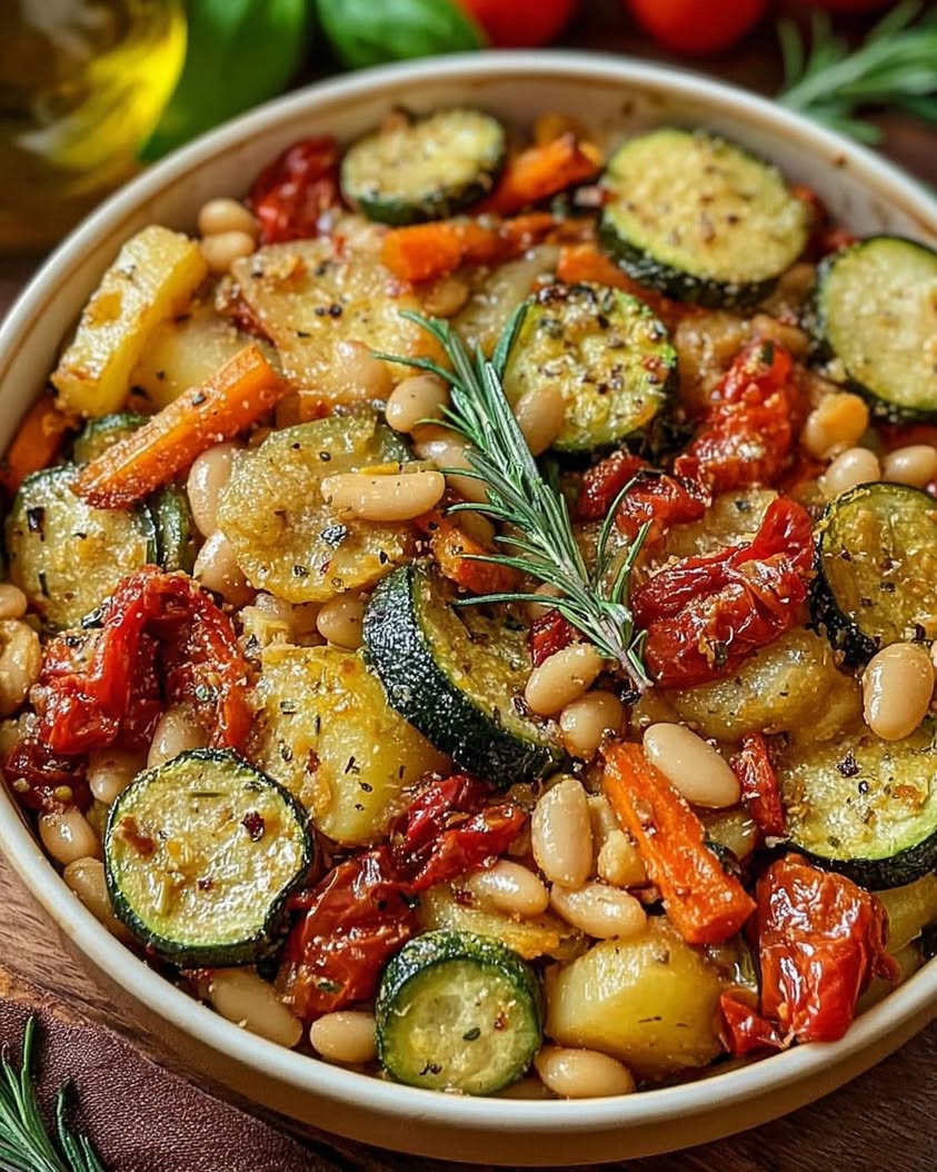 Rustic Roasted Vegetable Bake with Cannellini Beans: A Hearty One-Pan Dinner