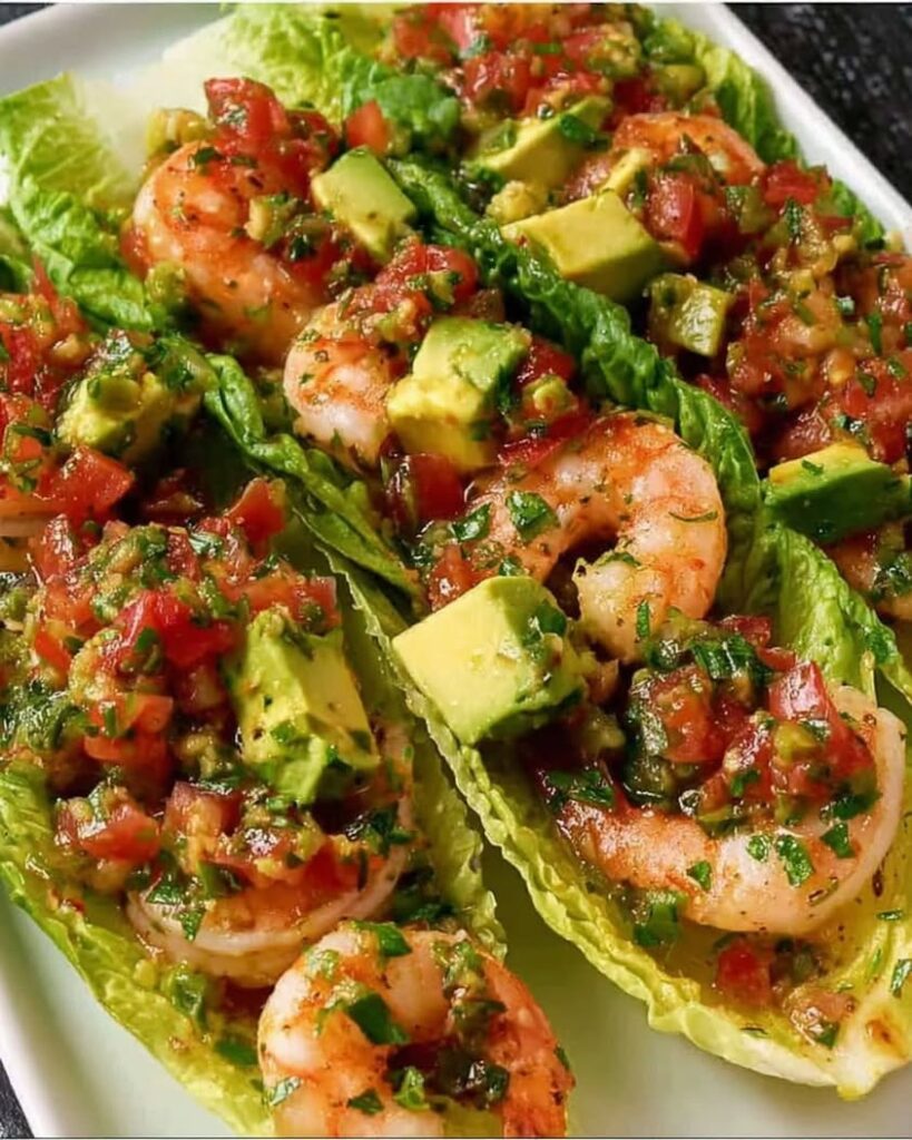 Shrimp Avocado Lettuce Boats 1