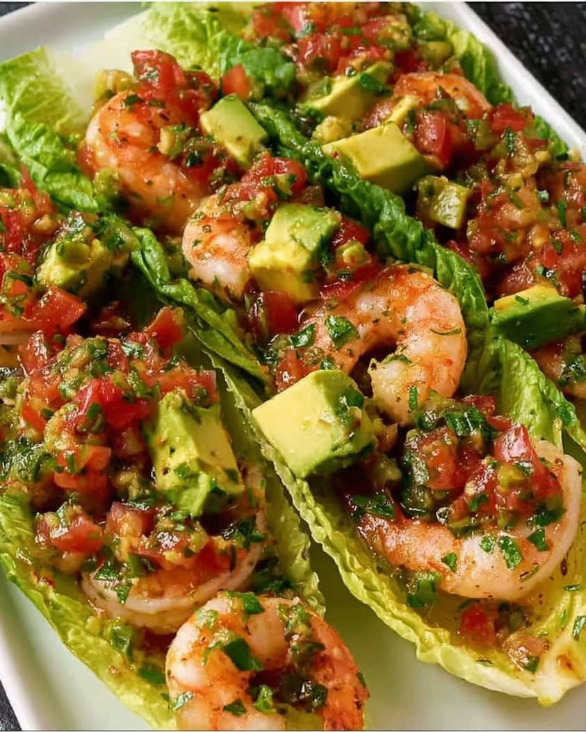 Shrimp Avocado Lettuce Boats 1