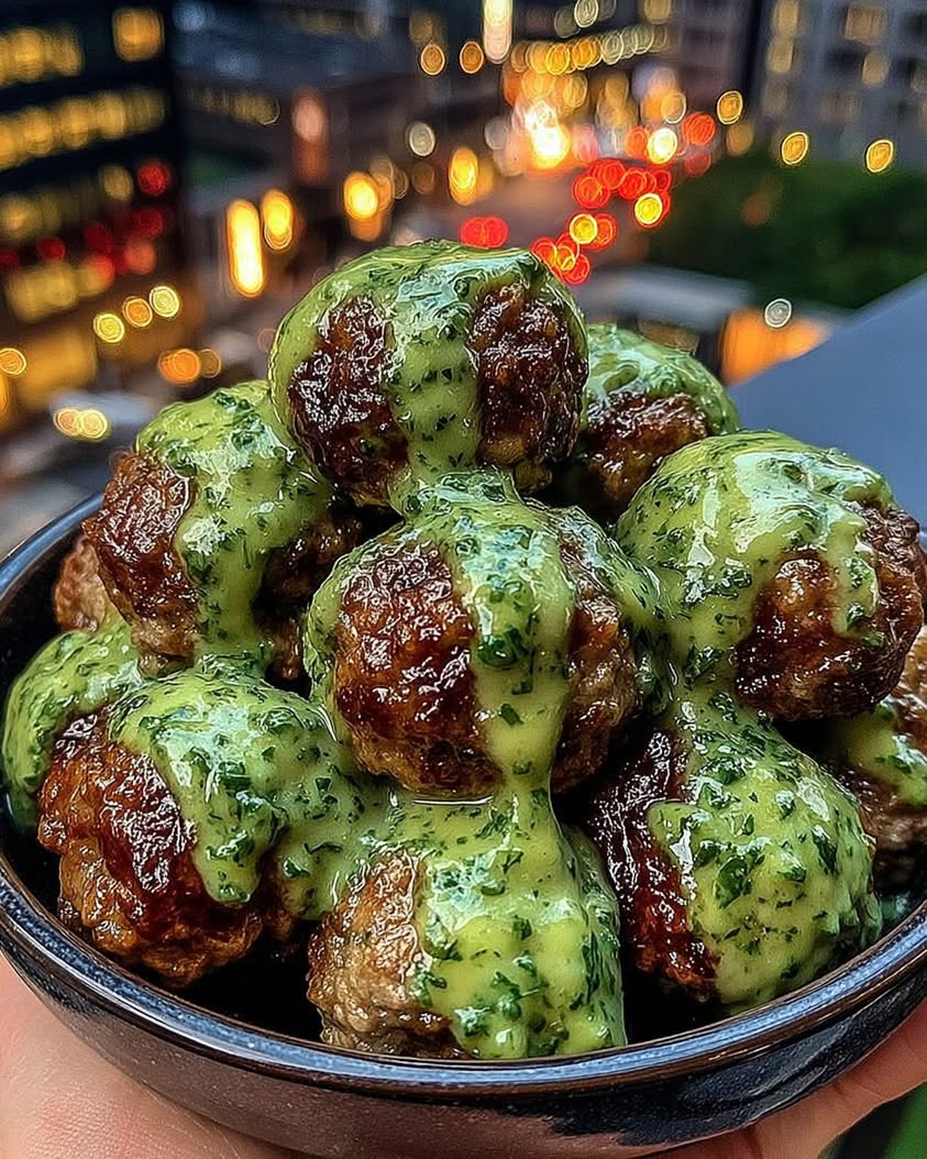 Spicy Honey Beef Meatballs with Zesty Cilantro Lime Sauce