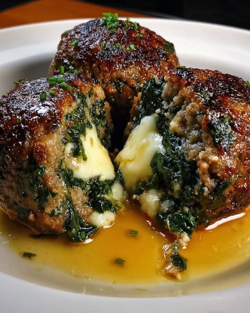 Spinach Garlic Meatballs Stuffed with Mozzarella: The Ultimate Comfort Dish