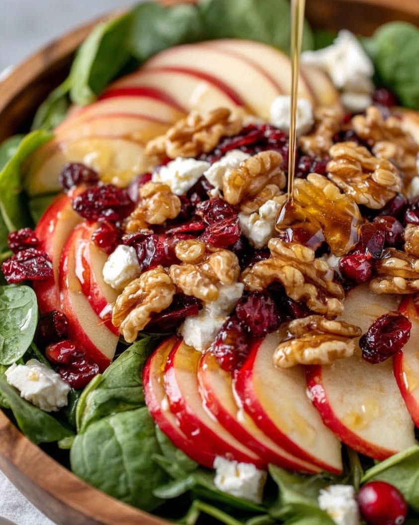 Apple Walnut Cranberry Salad with Maple Dressing