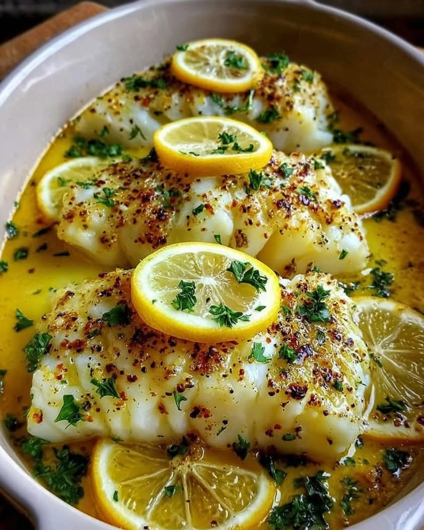 Baked Lemon Garlic Cod with Butter Sauce 1