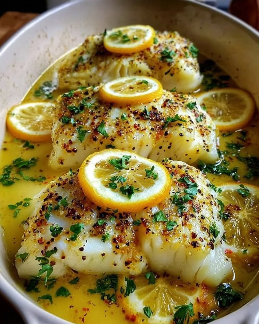 Baked Lemon Garlic Cod with Butter Sauce 2