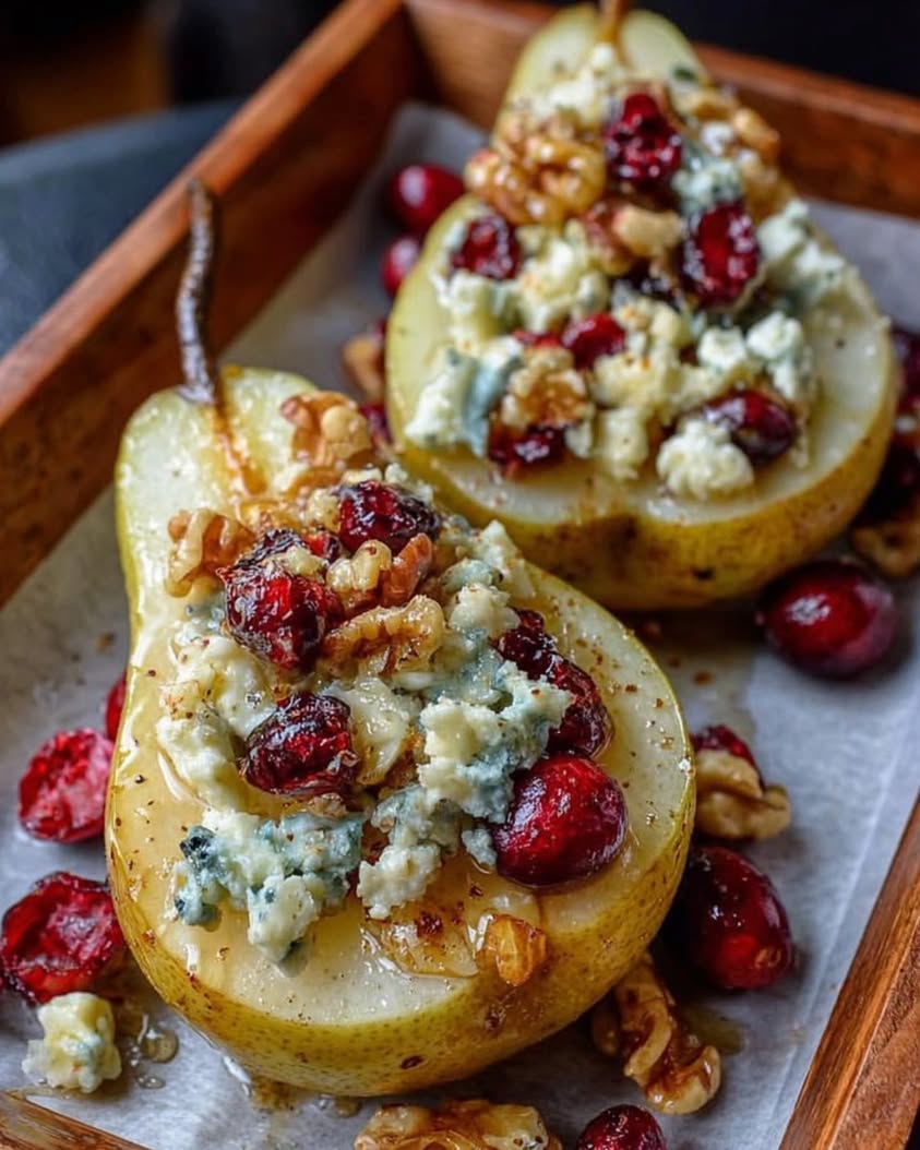 Baked Pears with Cranberries, Honey, Walnuts, and Blue Cheese: A Cozy Fall Dessert 8 Baked Pears with Cranberries Honey Walnuts Blue Cheese