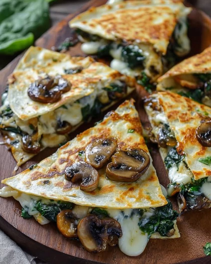 Baked Spinach Mushroom Quesadillas 1