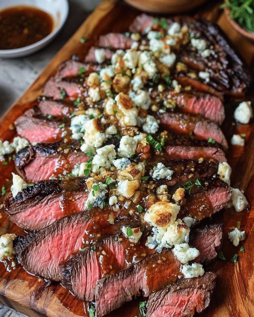 The Ultimate Balsamic Marinated Flank Steak with Blue Cheese Crust 3 Balsamic Marinated Flank Steak with Blue Cheese Crust
