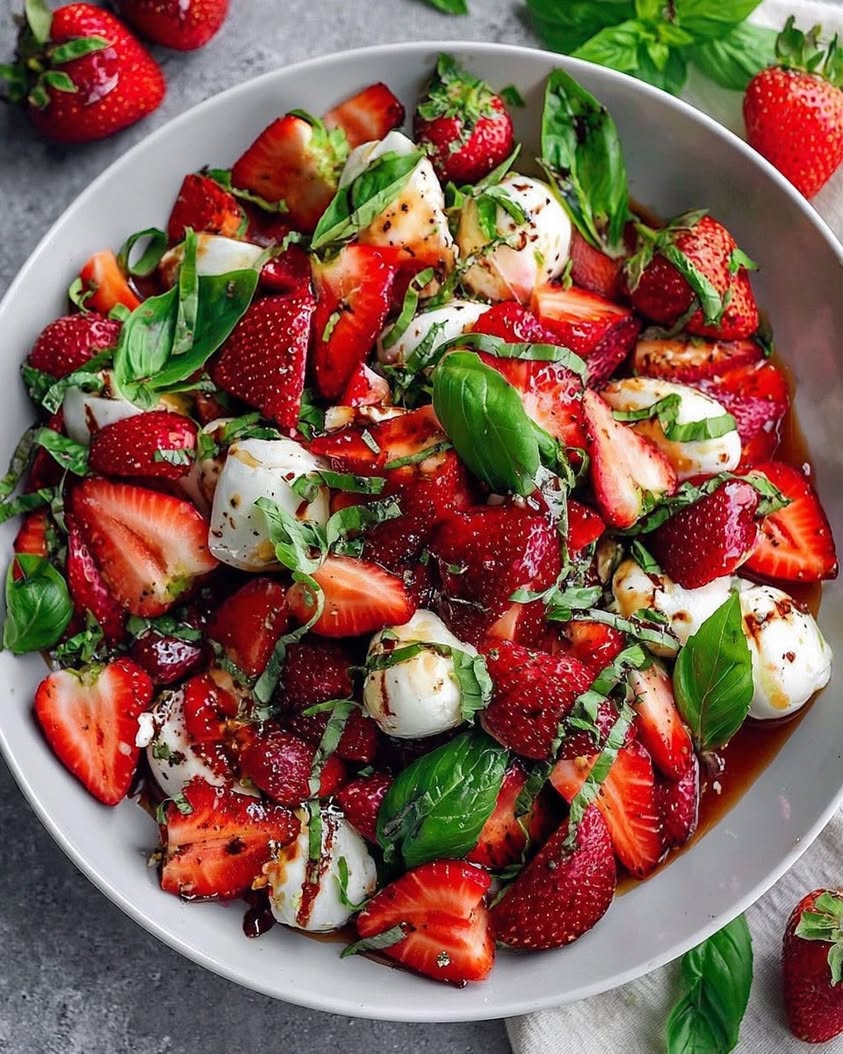 Balsamic Strawberry Caprese Salad