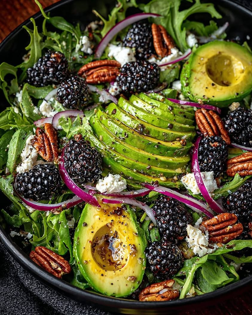 Blackberry Avocado Salad with Honey Lemon Vinaigrette