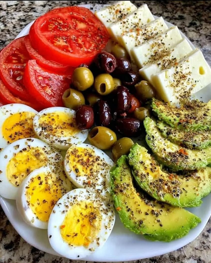The Ultimate Mediterranean Protein Breakfast Plate with Eggs & Avocado