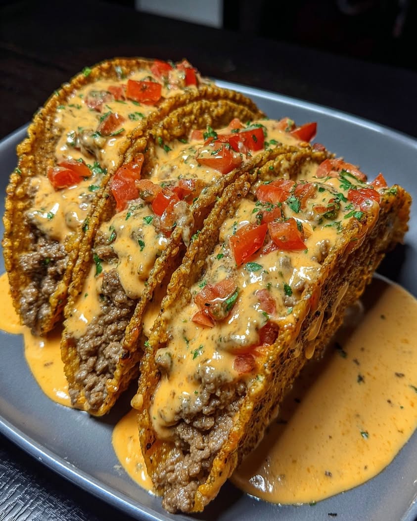 Cheesy Rotel Beef Tacos 2