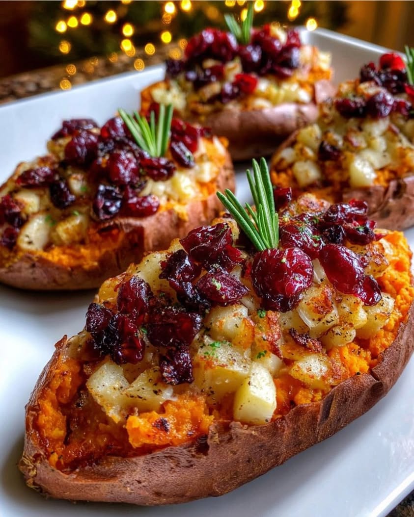 Cranberry Apple Twice-Baked Sweet Potatoes: A Festive Holiday Side Dish