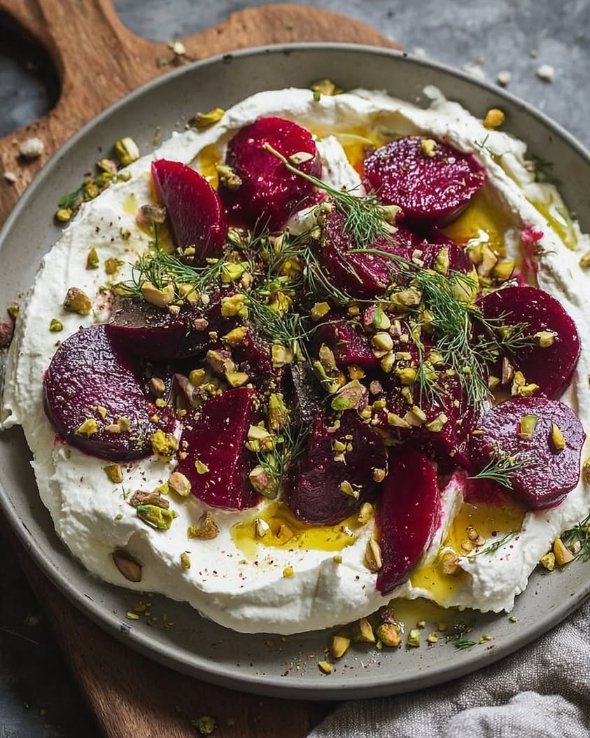 Creamy Whipped Feta with Beets and Pistachio Crunch: A Stunning Appetizer