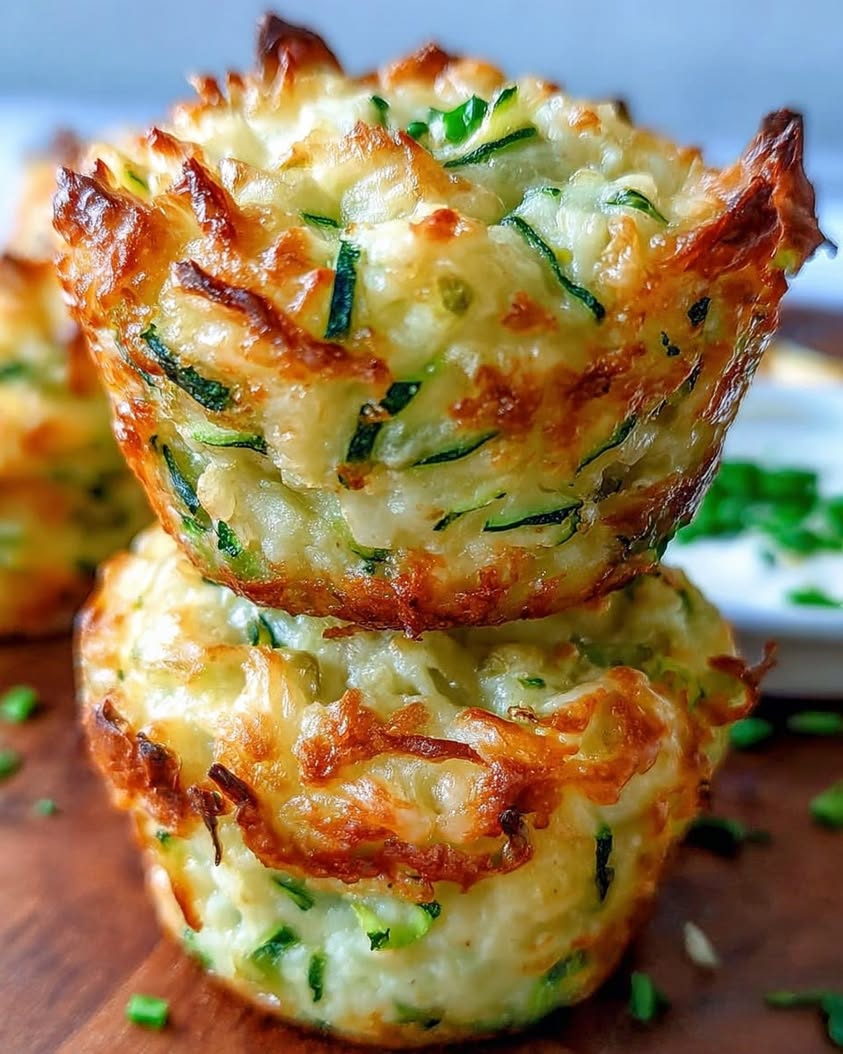 Crispy Parmesan Zucchini Potato Muffins 1