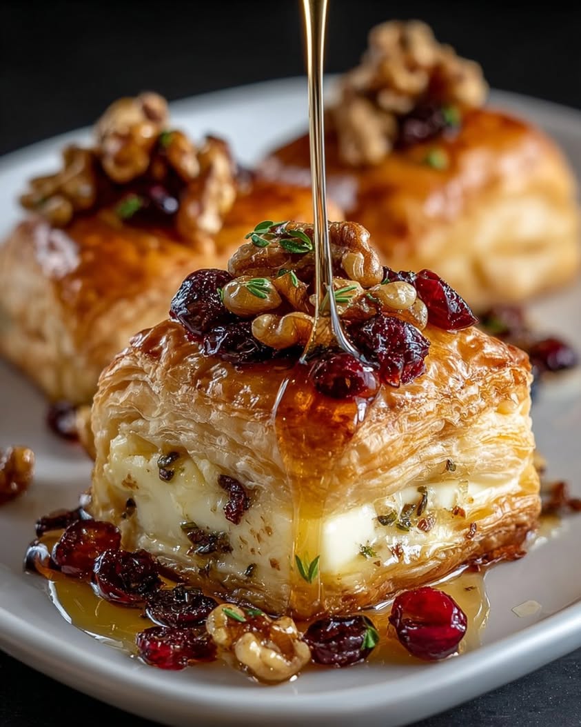 Flaky Puff Pastry with Brie Cranberries Toasted Walnuts 1