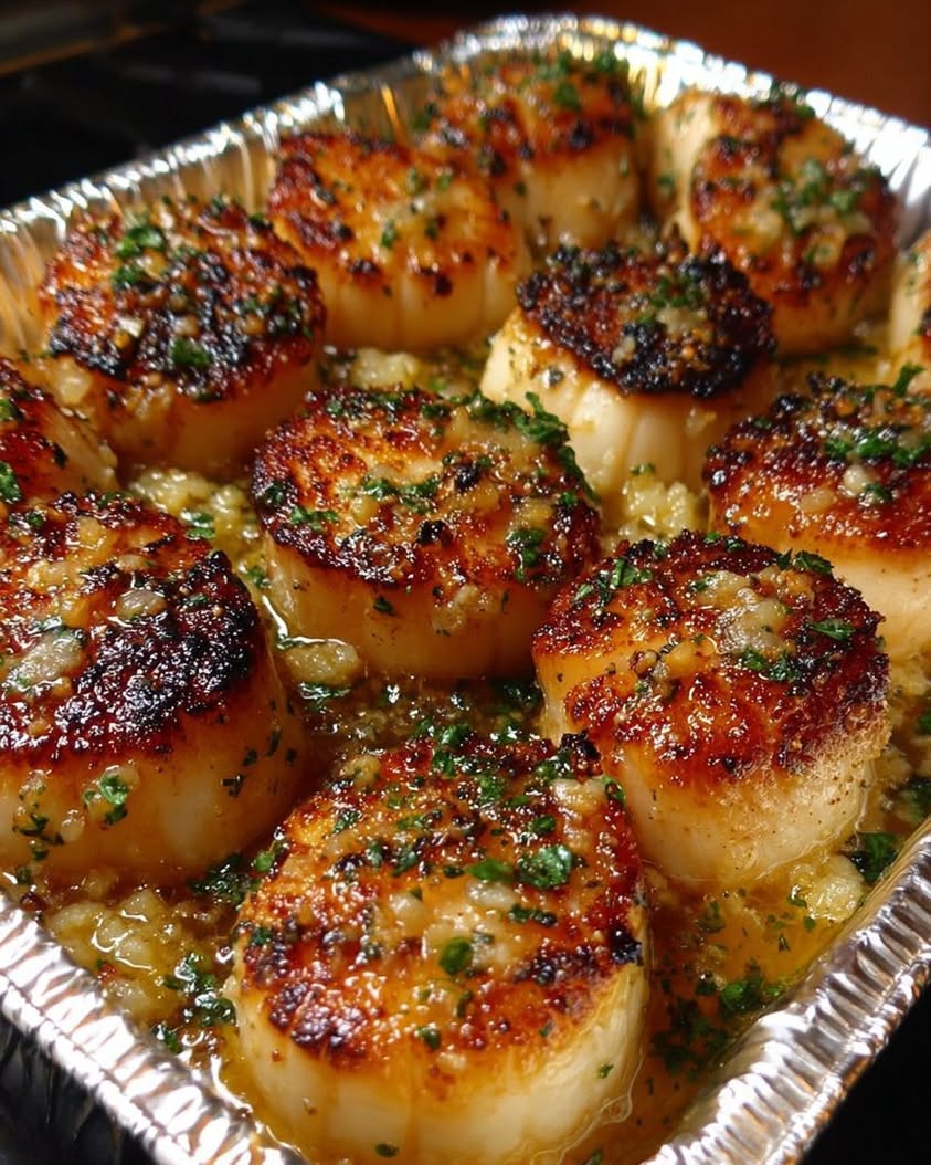 Garlic Butter Baked Scallops