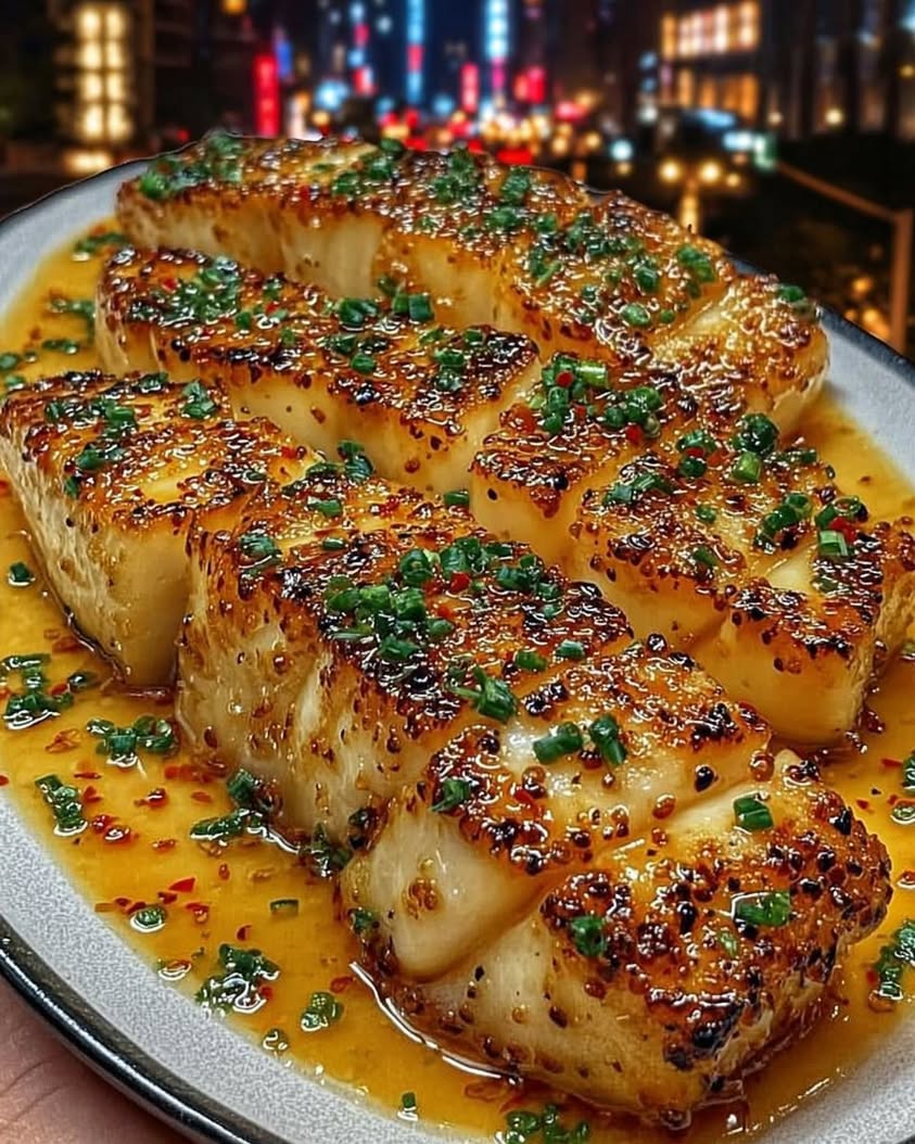 Garlic Butter Cod Strips with Sweet Chili Lime Sauce