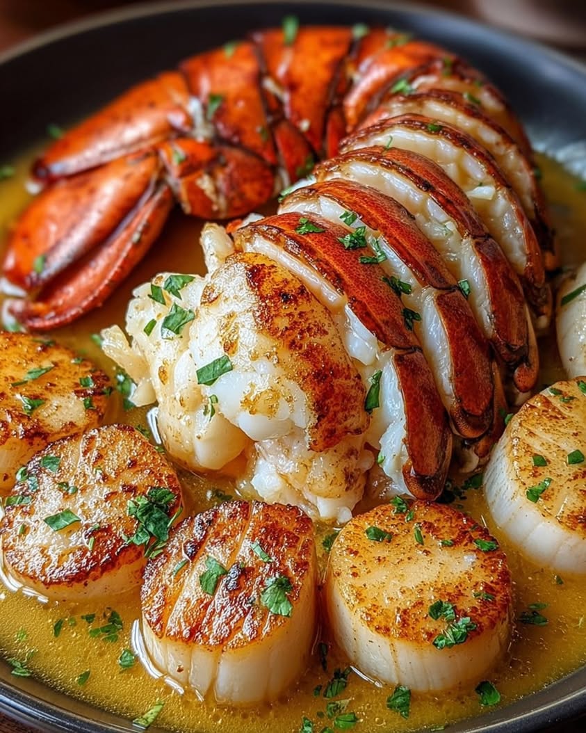 Garlic Butter Lobster Scallops