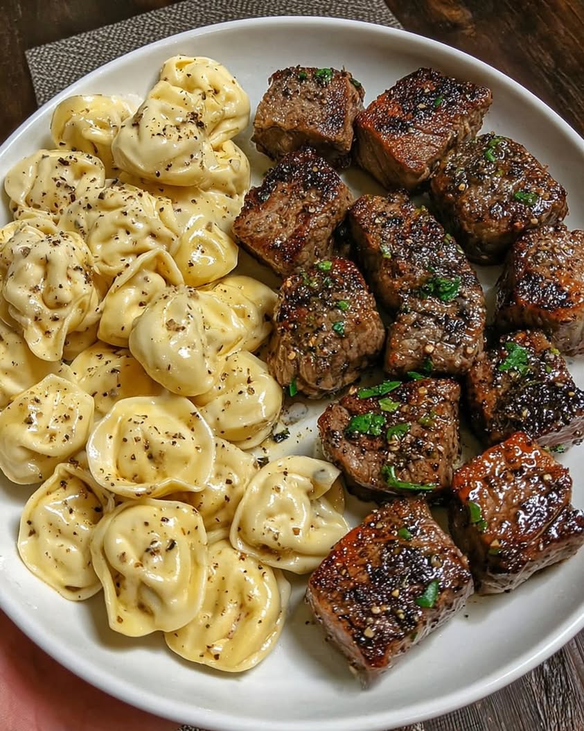 Garlic Butter Steak Bites & Creamy Alfredo Tortellini: The Ultimate Weeknight Dinner