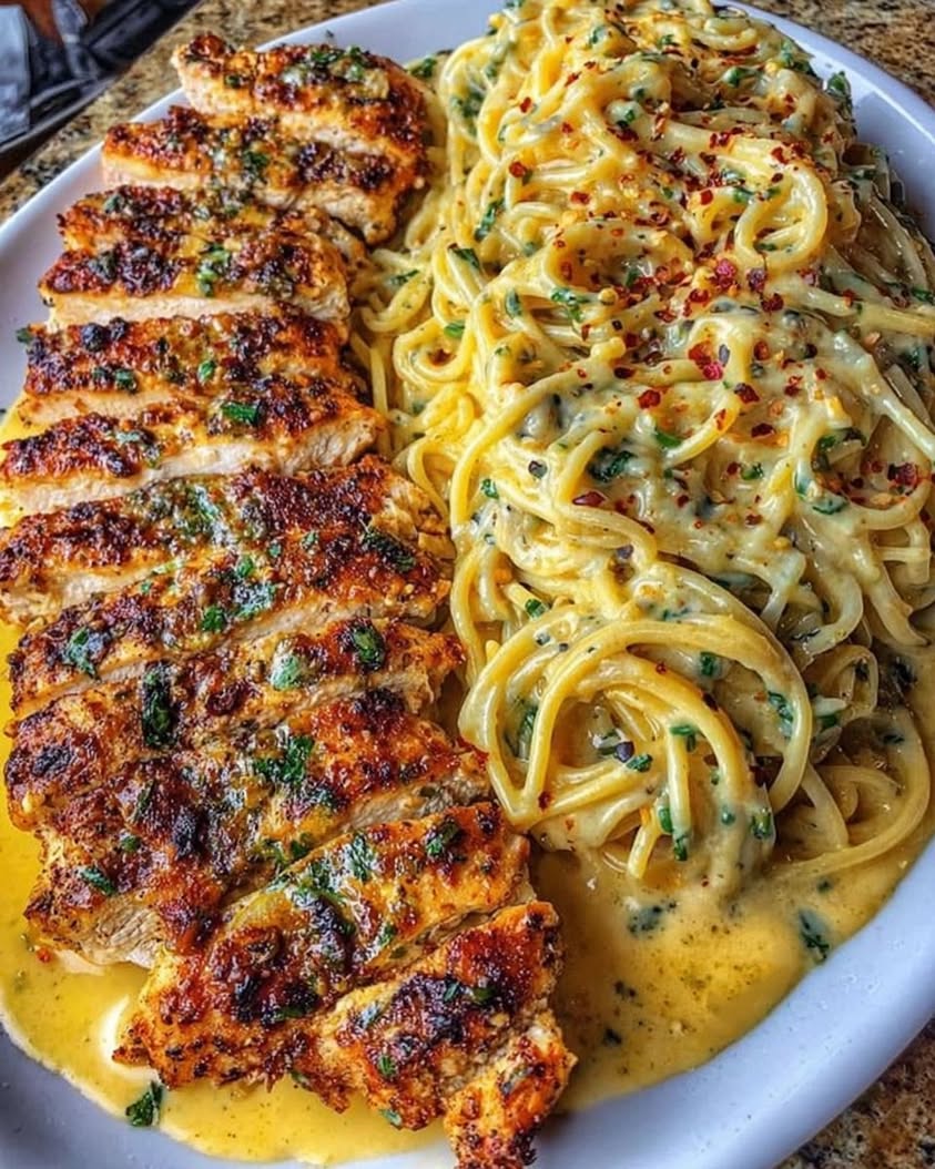 Garlic Parmesan Chicken Spaghetti in Spicy Cajun Cream Sauce Recipe 6 Garlic Parmesan Chicken Spaghetti in Spicy Cajun Cream Sauce