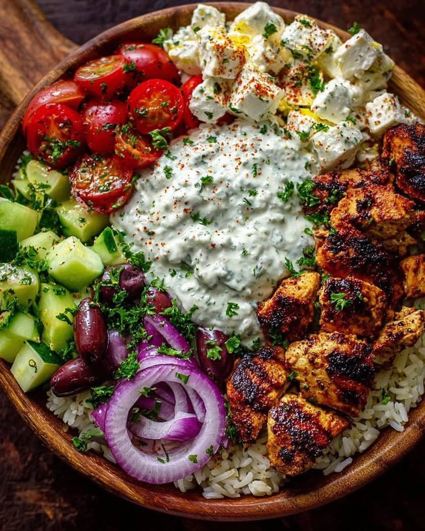 Greek Chicken Souvlaki Bowls with Garlic Sauce 1