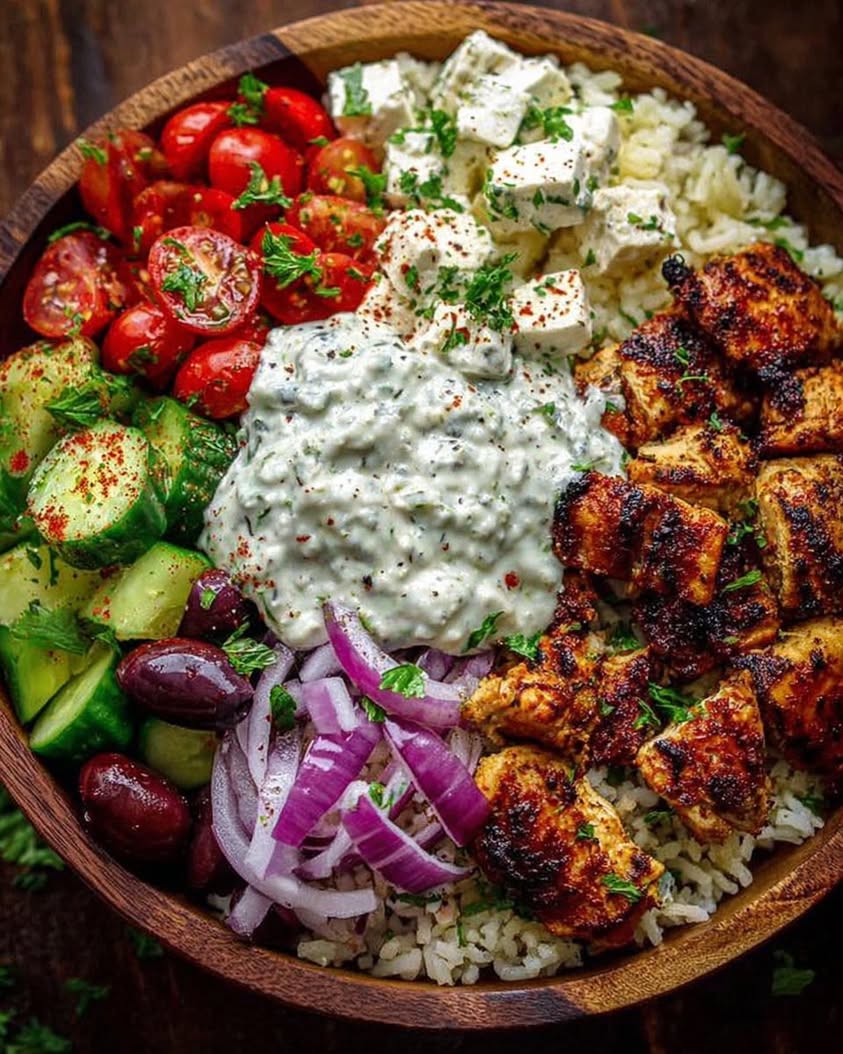 Greek Chicken Souvlaki Bowls with Garlic Sauce 2