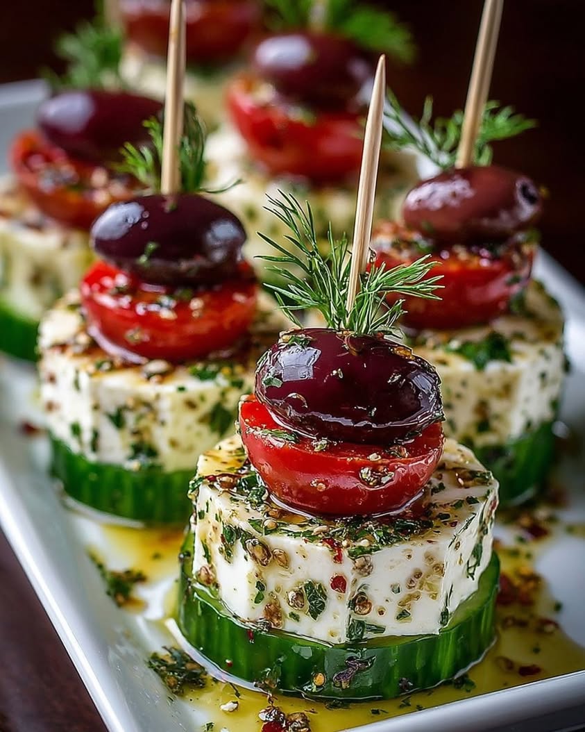Greek Feta Cucumber Bite Skewers 2
