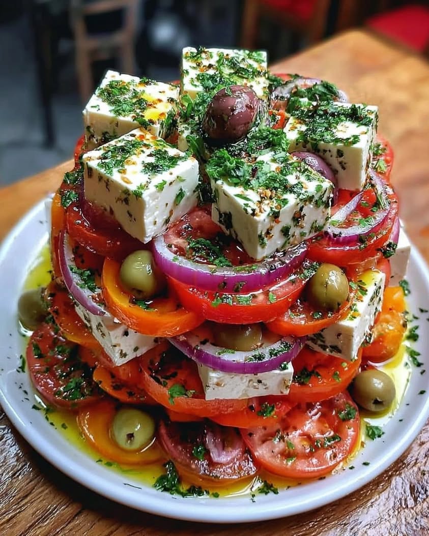 Greek Feta Salad Tower 2