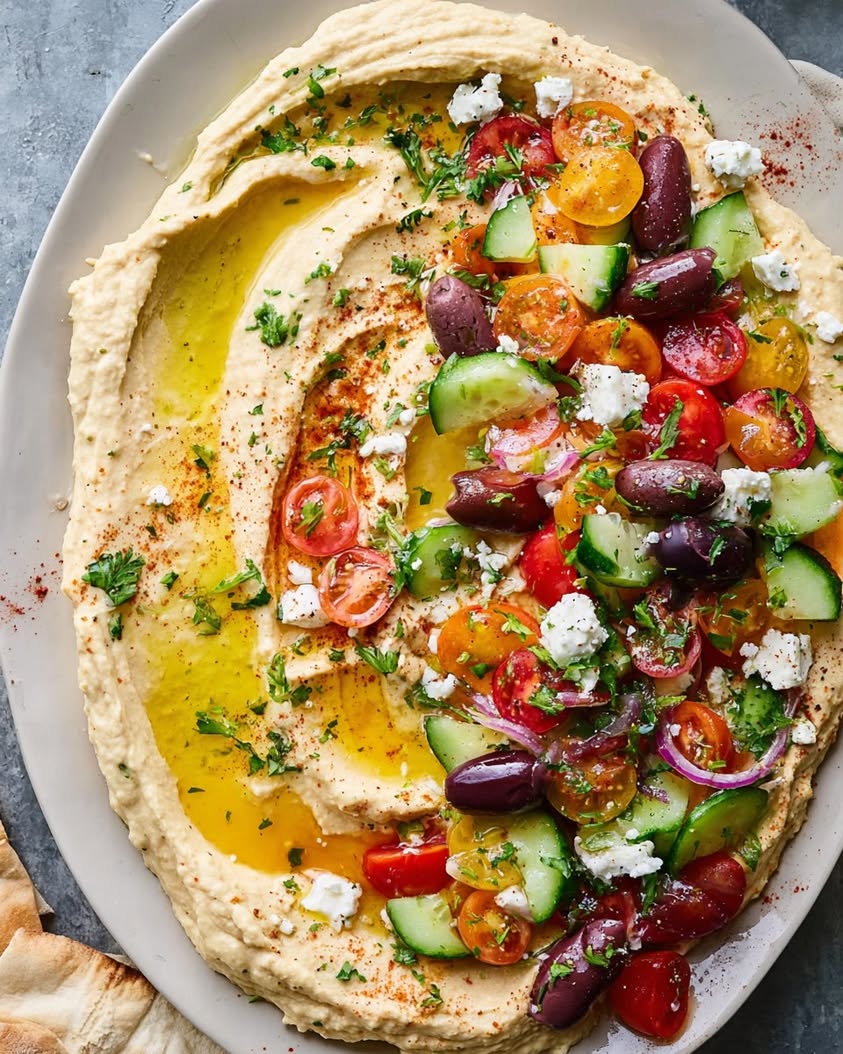 Greek Style Loaded Hummus 1