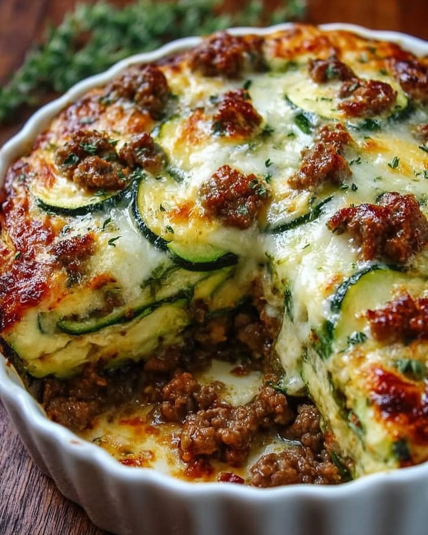 Ground Beef Zucchini Bake Low Carb 1