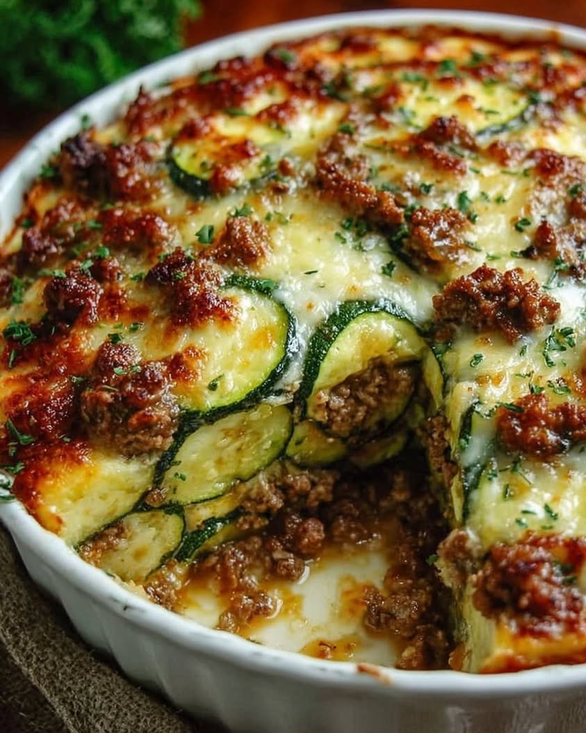 Low Carb Ground Beef Zucchini Bake: Easy One-Pan Dinner Recipe