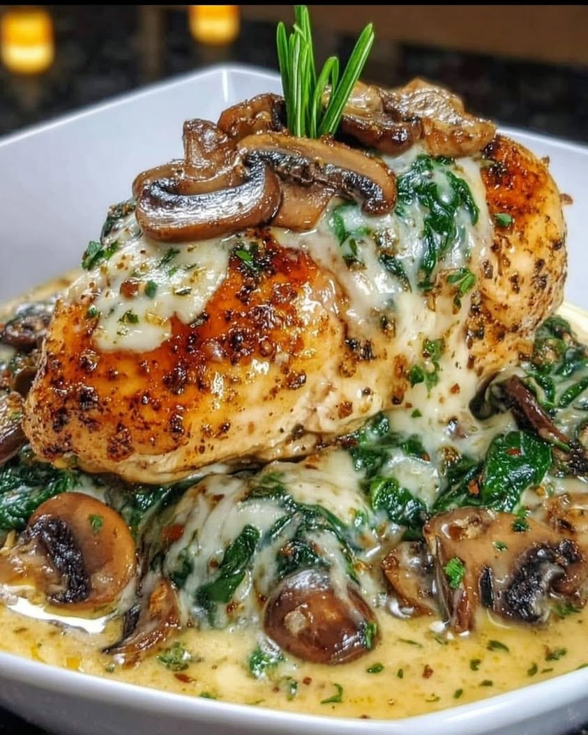 Low Carb Chicken Spinach Mushroom Bake 2